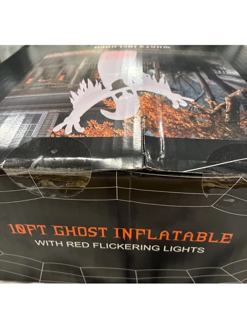 10ft White Ghost Inflatable with Red Flickering Lights - Halloween Decoration